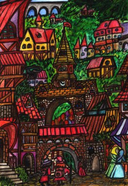 Bir sürü farklı renkte boyalı cam pencere.