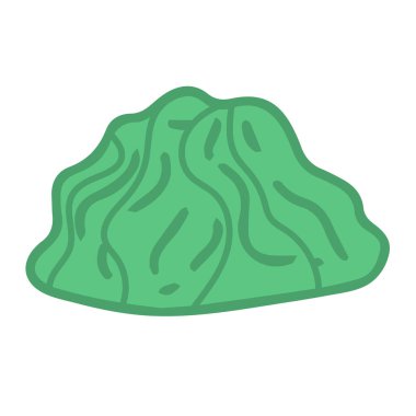 Beyaz arka planda wasabi porsiyonu, yabanturpu, suşi için hardal, Asya yemeği. Vektör illüstrasyonu.