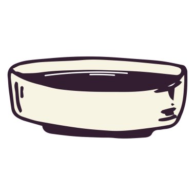 karikatür vektörü soya sosu tabağı. beyaz üzerine izole.