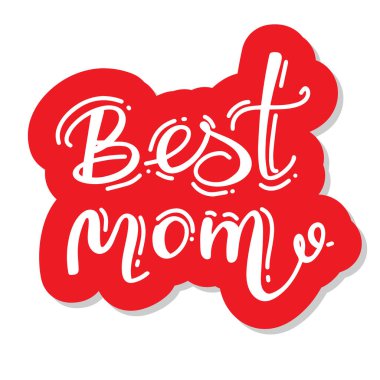 - En iyi anne - Anneler Günün kutlu olsun. El yapımı kaligrafi vektör çizimi. Etiketli anneler günü kartı. Defterler, posterler, tekstil, hediyeler için iyidir..