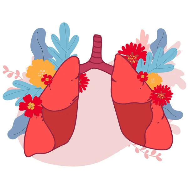 肺人間の内部器官はグラデーションメッシュで白の背景を隔離 ベクトルイラスト — ストックベクタ