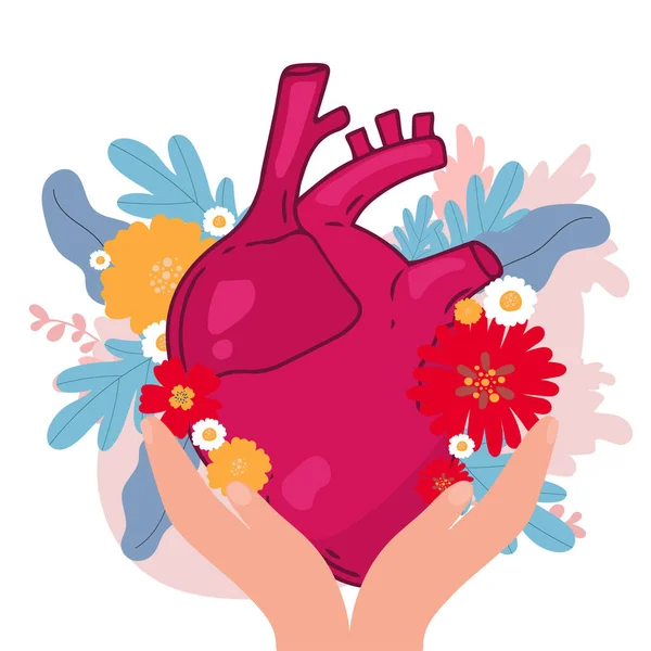 Heart Vector Design Realistic Anatomy Pictures Human Body Internal Organs — Stock Vector