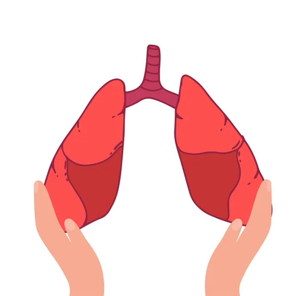 Lungs Human Internal Organ Isolated White Background Gradient Mesh Vector — Stock Vector