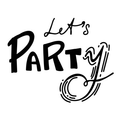 Elle çizilmiş doodle parti ayarla. Kroki kutsal kişilerin resmi davet, el ilanı, afiş için.