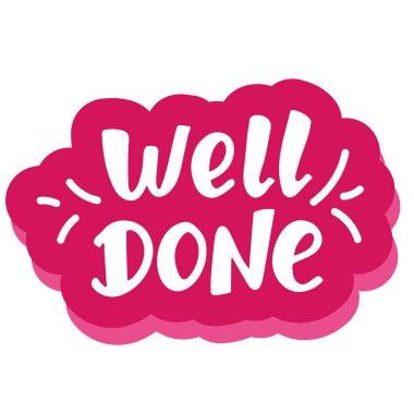 İyi iş çıkardın. Mektup. El yazısı kırmızı beyaz alıntı.