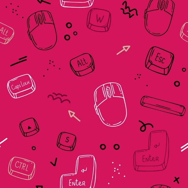 Bilgisayar klavyesi arkaplanı pürüzsüz. Soyut vektör deseni kusursuz. Beyaz Resim düğmeleri klavyesi.