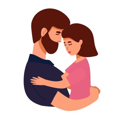 Babası ve tatlı küçük kızı. Babalar Günün kutlu olsun. Çizgi film canlandırması beyaz arkaplanda izole edildi.