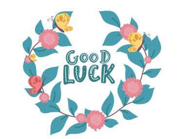 Çiçekli klasik çiçek çelengi. İyi şanslar.,