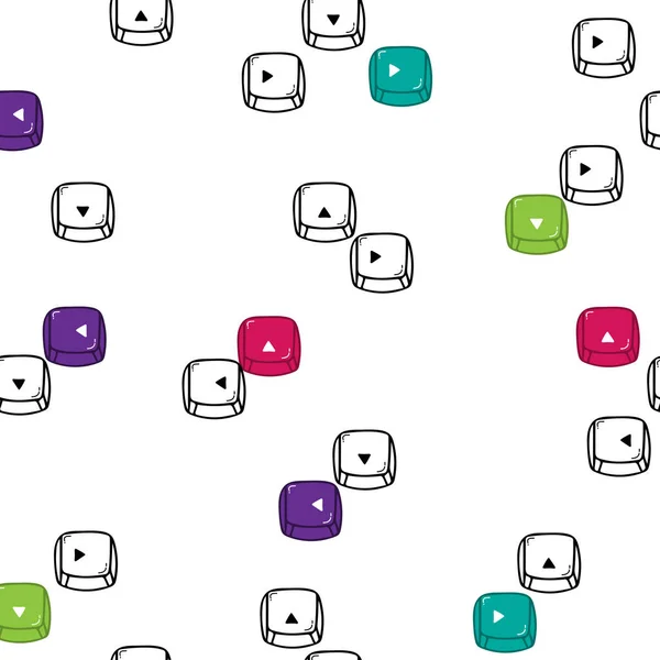 Bilgisayar klavyesi arkaplanı pürüzsüz. Soyut vektör deseni kusursuz. Beyaz Resim düğmeleri klavyesi