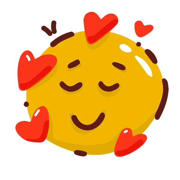 Smiling Emoji Love Hearts — Stock Vector
