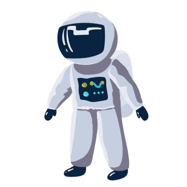 Astronaut Cartoon Vector Icon Illustration. Science Technology Icon Concept Isolated Premium Vector. Flat Cartoon Style