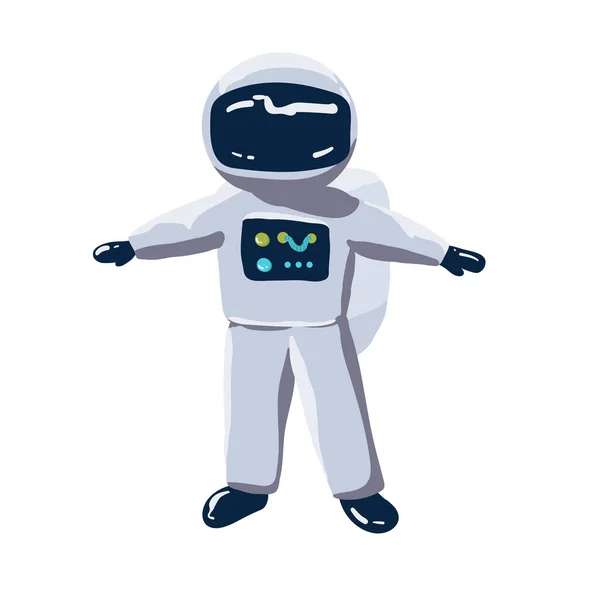 Astronaut Cartoon Vector Icon Illustration Икона Науки Техники Изолированный Вектор — стоковый вектор