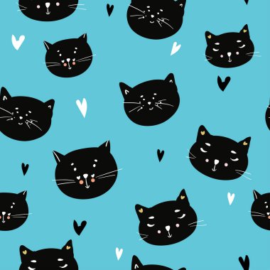 kedi desensiz kedi pençesi ayak izi baş Calico vektör eşarbı izole edilmiş arka plan çizgi film hayvan fayans duvar kâğıdı çizim karalama tasarımı