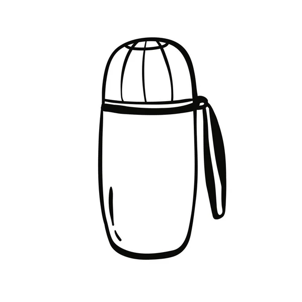 Набор Значков Спортивной Бутылки Плоский Карикатурный Стиль Контурная Иконка Простая — стоковый вектор