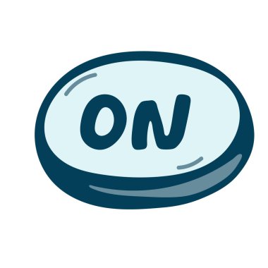 Harfli Aygıt Arayüz Modülü ya da Şablon - Beyaz Arkaplan Yeşil ve Gri - Vektör Grafiksel Tasarımı ile Açılıp Kapalı Düğmeleri Aç / Kapat