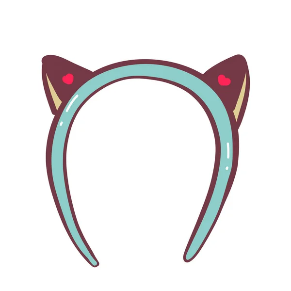 Hair Hoop Cat Ears Headband Vector Icon Isolated Illustration White — Stock Vector