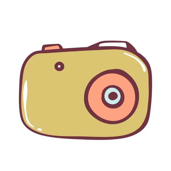 Cute Kawaii Camera Smiling Winking Cartoon Character Photographic Equipment Shirt — Stock vektor