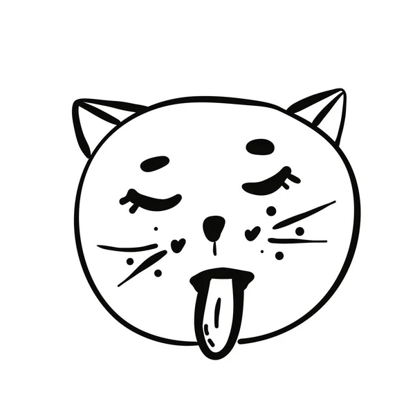 绘制矢量插图字符集合可爱的猫 涂鸦卡通风格 — 图库矢量图片