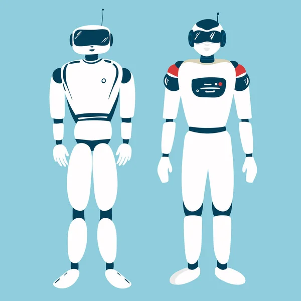 Alien Robots Future Technology Cartoon Characters Robotic Life Forms Futuristic — Stock Vector