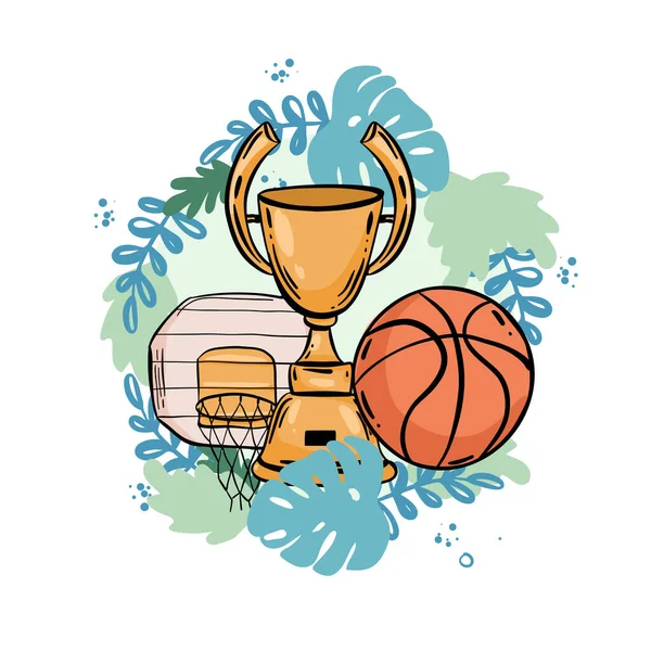 Basketball Championship Icon Streetball Sport Club Team League Vector Symbol — Stock Vector