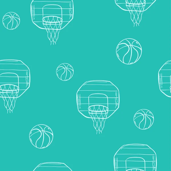 Das Nahtlose Muster Zum Thema Basketball — Stockvektor