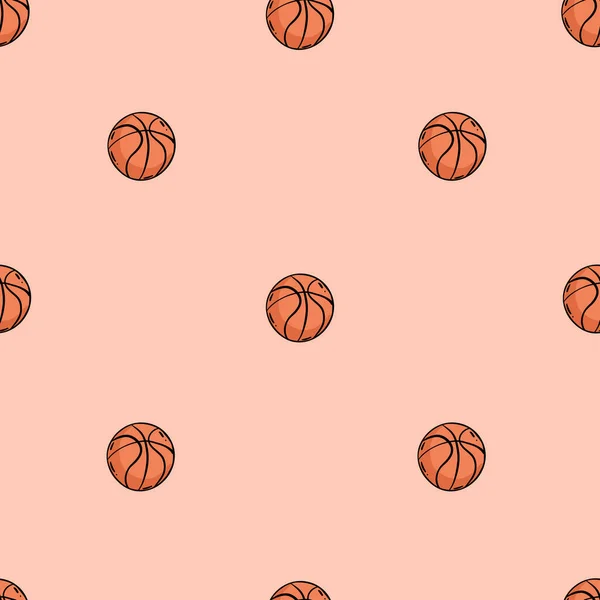 Det Sömlösa Mönstret Temat Basket — Stock vektor