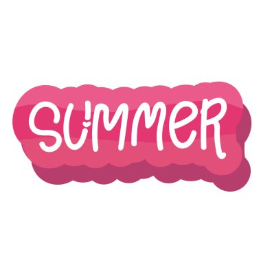 Vektör illüstrasyonu: Beyaz arkaplanda izole edilmiş Yaz Tatili 'nin fırça harf bileşimi.