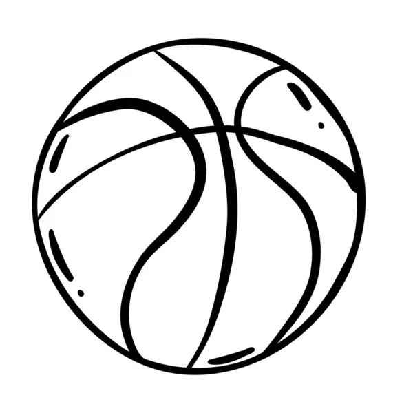Μπάσκετ Διάνυσμα Εικονογράφηση Μαύρο Λευκό — Διανυσματικό Αρχείο