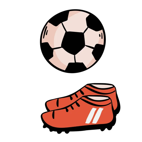 Vektor Illustration Fotboll Stövlar Med Dubbar För Grepp Fotbollsskor Fotbollsskor — Stock vektor