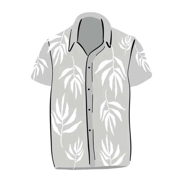 Vestido Camisas Botão Para Baixo Manga Curta Ilustração Vetorial Isolado —  Vetores de Stock