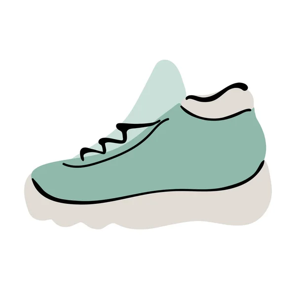 Vector Sneakers Illustration Isolated White Background Modern Sneaker Silhouette Shape — Stock Vector