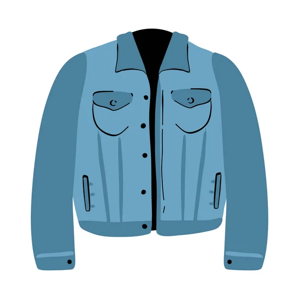 Vector Cartoon Classic Blue Denim Jacket — Stock Vector