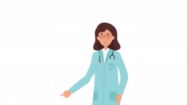 Mutlu, genç, güzel, profesyonel hemşire asistanının, kamera doktorlarına gülümseyen portresi..