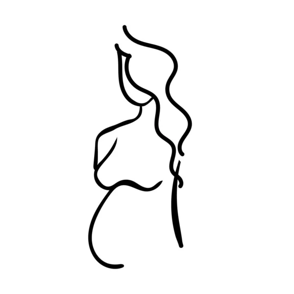 妊娠中のケア線形アイコン 出生前の期間 母親とか親とか赤ちゃんを期待してる医療処置だ細い線のイラスト 輪郭のシンボル ベクトル絶縁外形図面 編集可能なストローク — ストックベクタ