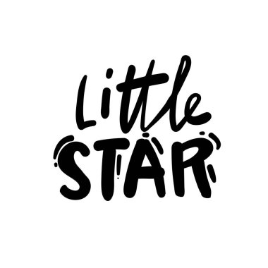 Sloganlı küçük Star baskısı tasarımı. Moda kumaşları, tekstil grafikleri, baskılar için vektör illüstrasyon tasarımı