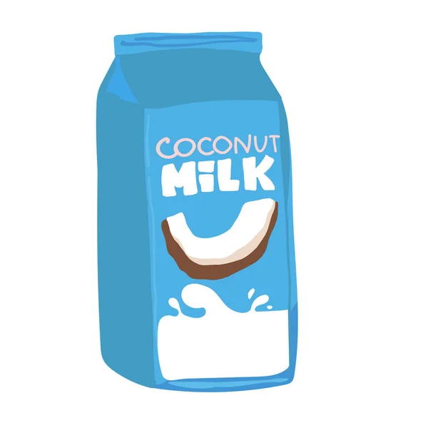 Кокосовое Молоко Бутылка Икона Вектор Мультфильма Овощное Молоко Вегетарианский Напиток Стоковый вектор