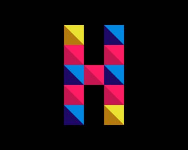 H harfi renkli logo simgesi tasarım şablon vektör elementleri