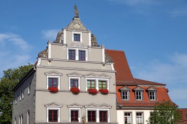 historic gabled house on weimar's herderplatz clipart