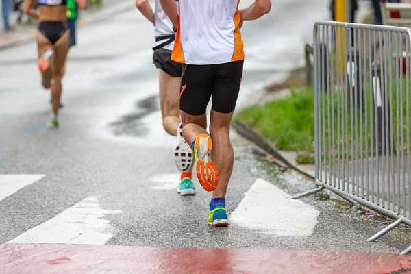 Futók Nedves Pályán Hamburgi Maratonon — Stock Fotó