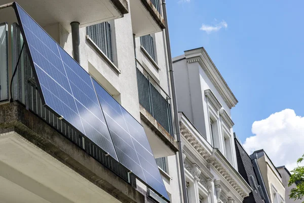 Balcony Solar Power Plant Apartment Building Hamburg Stock Image