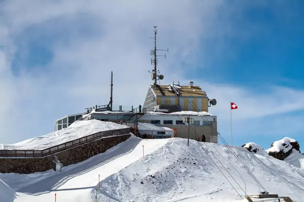 stock image Mountain station on the Parpaner Rothorn in Switzerland