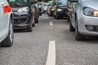 car headlights in a traffic jam clipart