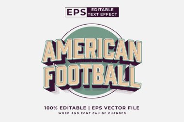 Düzenlenebilir metin efekti Amerikan futbolu 3d klasik stil premium vektörü