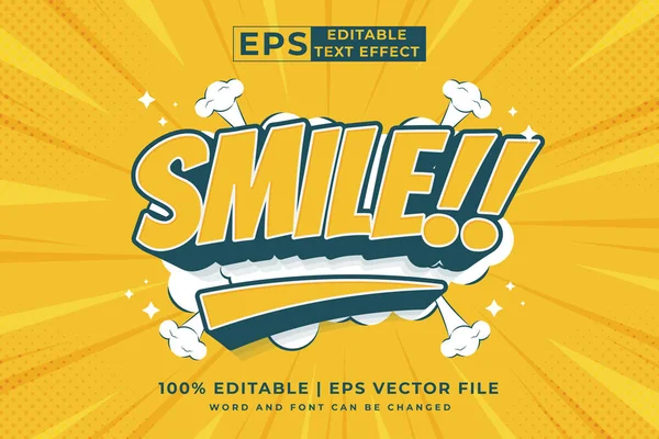 Edytowalny Tekst Efekt Uśmiech Cartoon Comic Styl Wektor Premium — Wektor stockowy