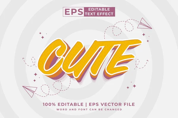 stock vector Editable text effect cute 3d Cartoon style premium vector