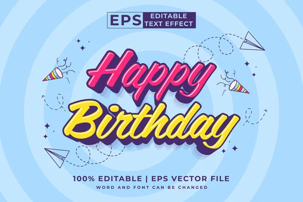 Düzenlenebilir metin efekti mutlu yıllar 3d Çizgi film tarzı premium vektörü