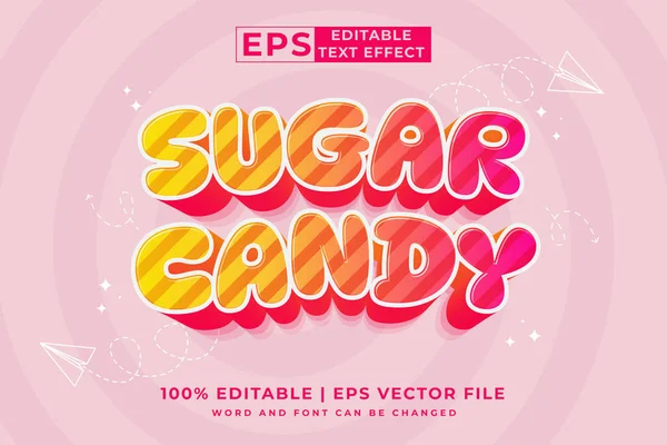 stock vector Editable text effect Sugar Candy 3d Cartoon cute style premium vector