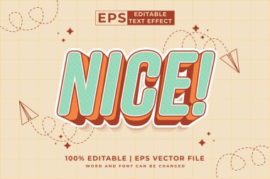 Editable text effect - Nice 3d Cartoon template style premium vector