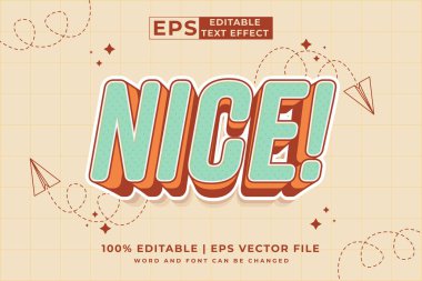 Editable text effect - Nice 3d Cartoon template style premium vector clipart