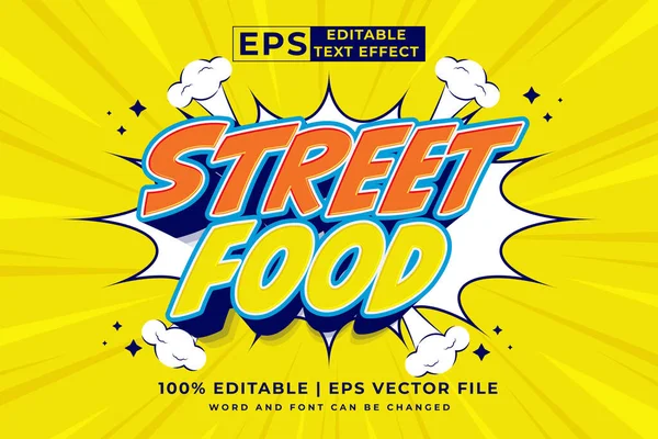 Editable Text Effect Street Food Cartoon Template Style Premium Vector — 图库矢量图片
